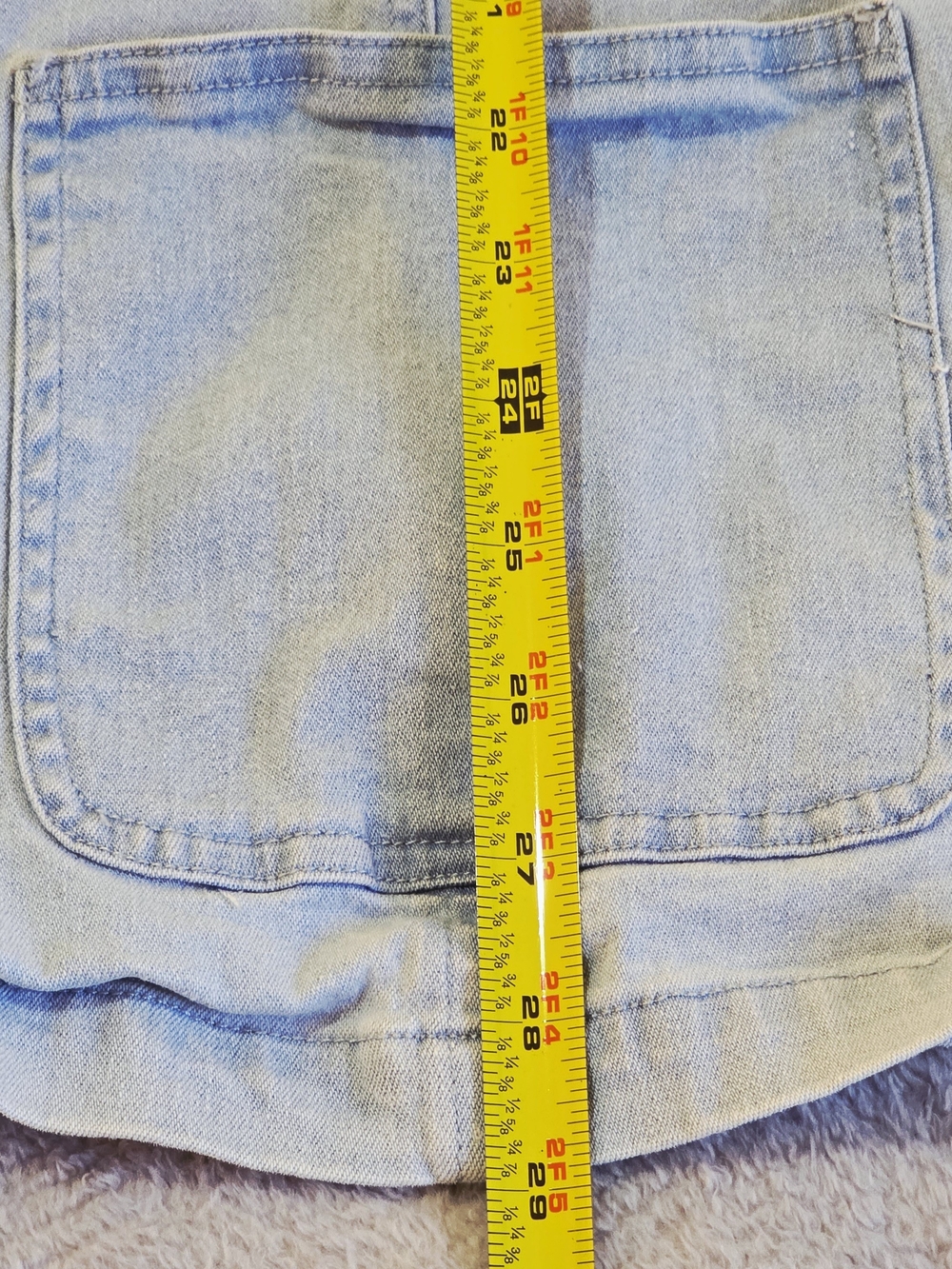 Denim&Co Light Blue Embellished Collar Denim Blazer - Picture 10 of 12